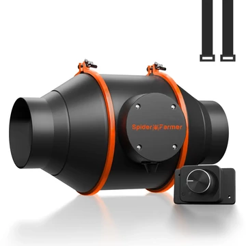 Spider Farmer® 100mm-es elszívó ventilátor manuális sebességszabályozóval (RJ12-es portal, GGS kontrollerrel vezérelhető)