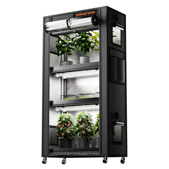Spider Farmer 4 szintes komplett növényállvány 108 W LED-el, sátorral