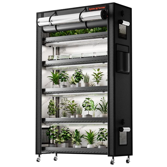 Spider Farmer 6 szintes komplett növényállvány 220 W LED-el, sátorral