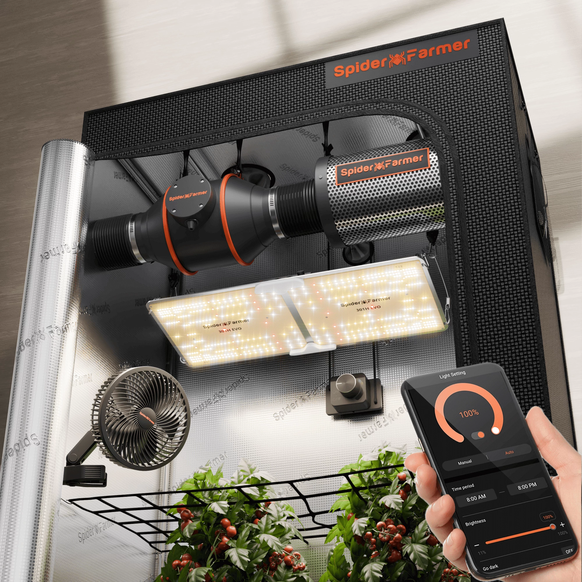 Spider Farmer® Szett SF2000 komplett növénytermesztő szett